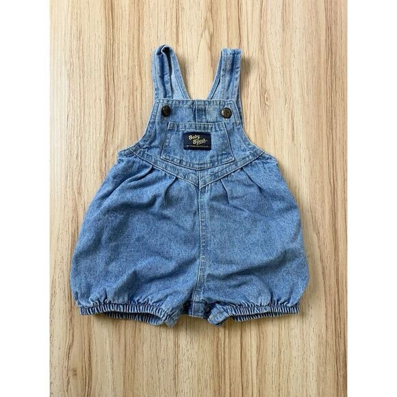 Oshkosh B’Gosh Vintage Vestbak Denim Bubble Suit Overalls 3-6 months - Picture 1 of 8